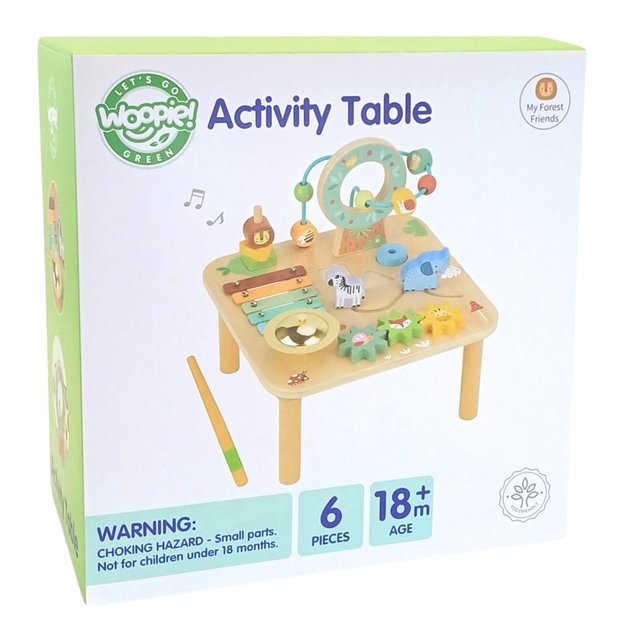 Medinis sensorinis edukacinis stalas vaikams 5in1, WOOPIE GREEN 7