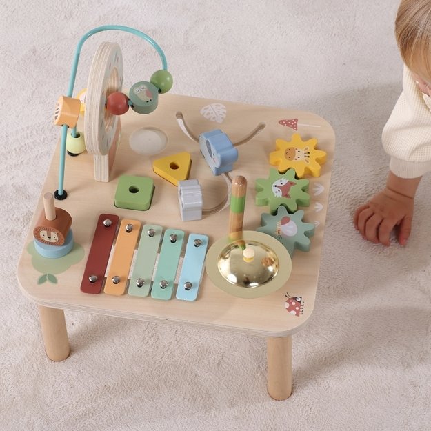 Medinis sensorinis edukacinis stalas vaikams 5in1, WOOPIE GREEN 19