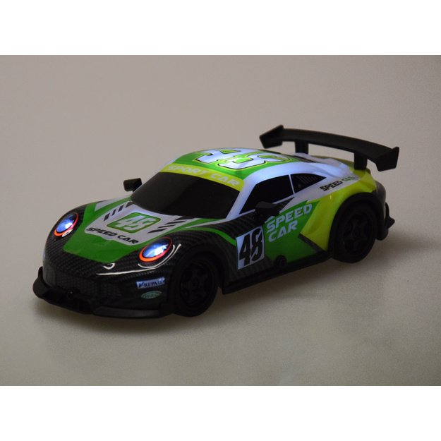 Nuotoliniu būdu valdomas sportinis „Drift Super Race“ automobilis, žalias
