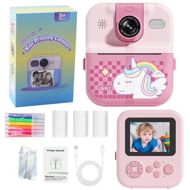 Momentinis fotoaparatas su terminiu spausdintuvu 4in1 „Vienaragis“