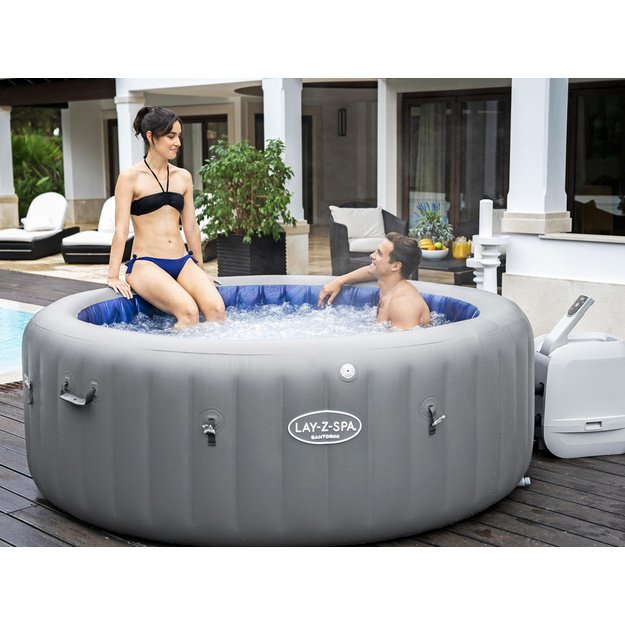 Pripučiama sūkurinė vonia „Lay-Z-Spa SANTORINI PRO 7“ su LED ir hidromasažu, Bestway 6001T
