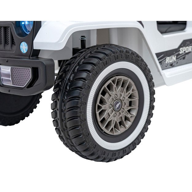 Vienvietis elektrinis visureigis vaikams Off Road MOUNTAIN, baltas