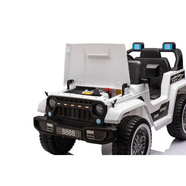 Vienvietis elektrinis visureigis vaikams Off Road MOUNTAIN, baltas