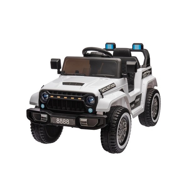 Vienvietis elektrinis visureigis vaikams Off Road MOUNTAIN, baltas
