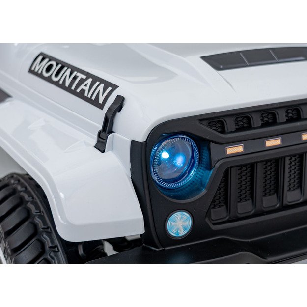 Vienvietis elektrinis visureigis vaikams Off Road MOUNTAIN, baltas