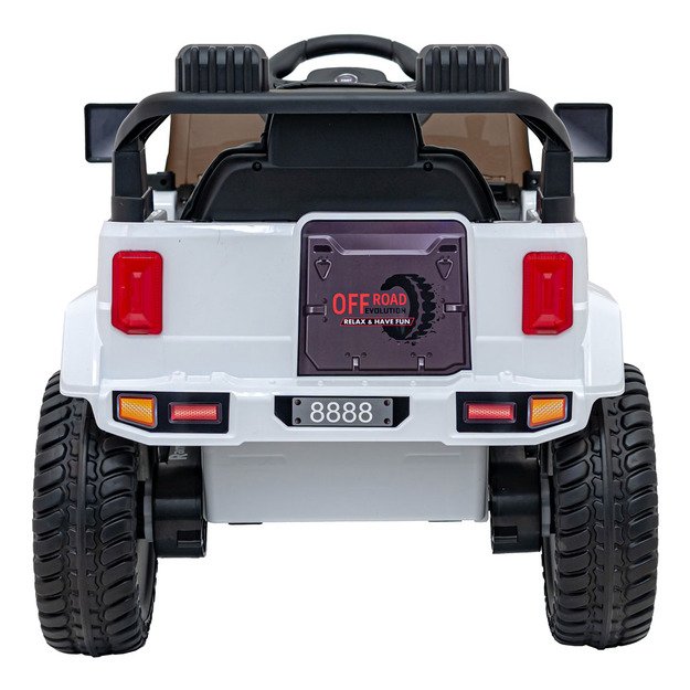 Vienvietis elektrinis visureigis vaikams Off Road MOUNTAIN, baltas