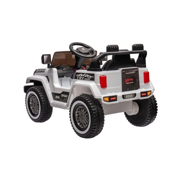 Vienvietis elektrinis visureigis vaikams Off Road MOUNTAIN, baltas