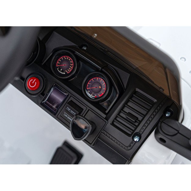 Vienvietis elektrinis visureigis vaikams Off Road MOUNTAIN, baltas
