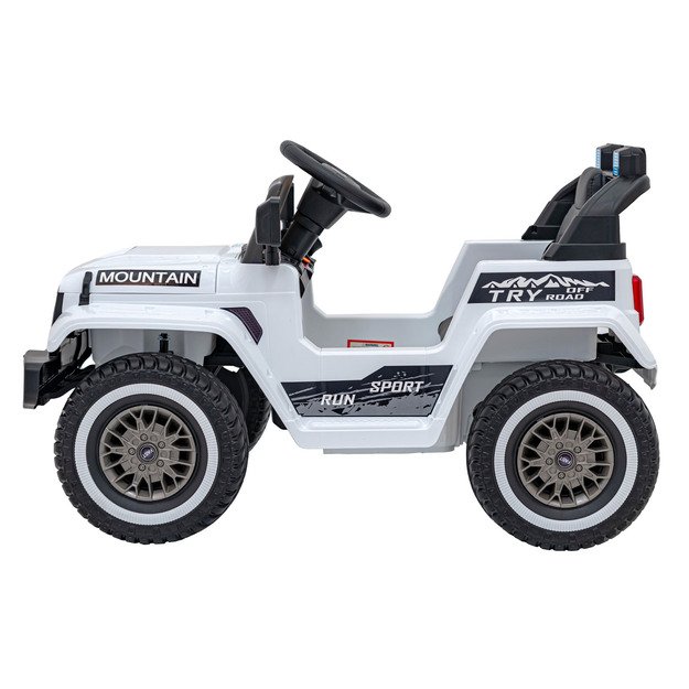 Vienvietis elektrinis visureigis vaikams Off Road MOUNTAIN, baltas