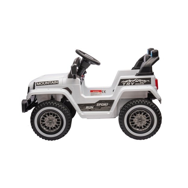 Vienvietis elektrinis visureigis vaikams Off Road MOUNTAIN, baltas