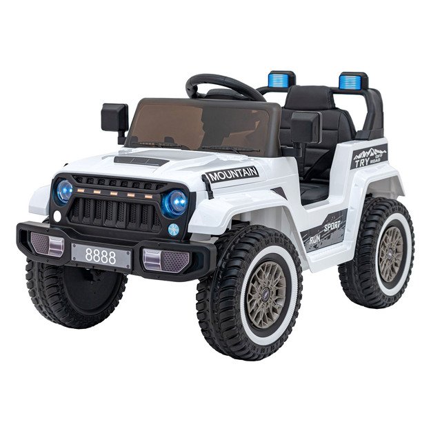 Vienvietis elektrinis visureigis vaikams Off Road MOUNTAIN, baltas
