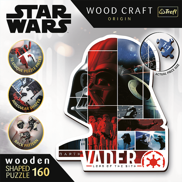 Medinė dėlionė vaikams „Žvaigždžių karai Darth Vader“ 160 el. Trefl 20190