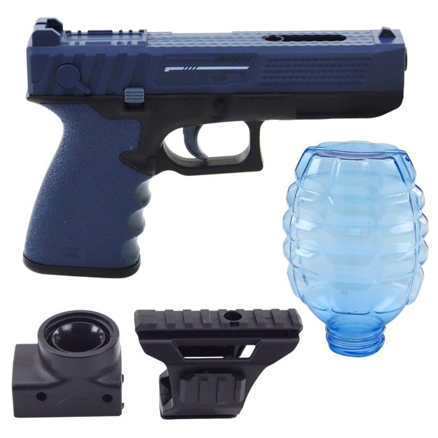 Automatinis pistoletas„Glock“ vaikams su vandens kamuoliukais, mėlynas
