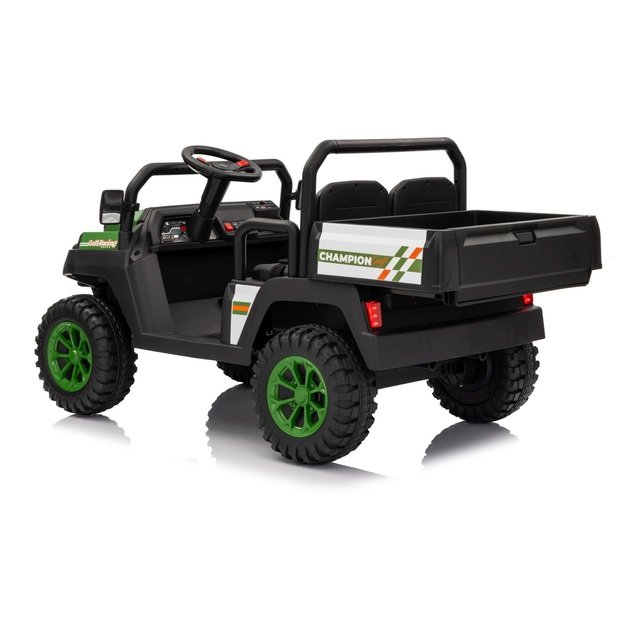 Dvivietis elektrinis visureigis vaikams Champion Pick-Up, žalias
