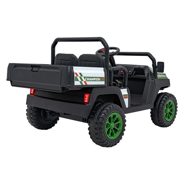 Dvivietis elektrinis visureigis vaikams Champion Pick-Up, žalias
