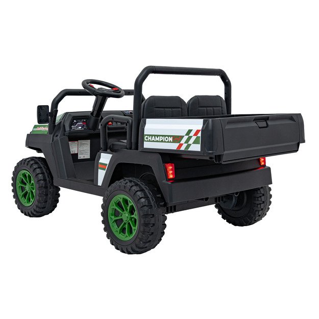 Dvivietis elektrinis visureigis vaikams Champion Pick-Up, žalias
