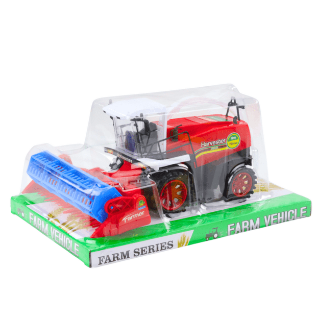 Žaislinis grūdų kombainas „Farmer Heder Drive", raudonas