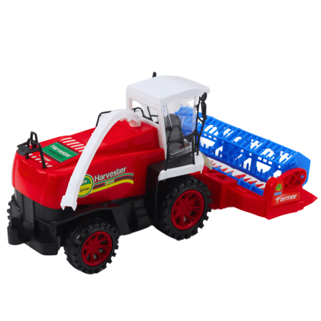 Žaislinis grūdų kombainas „Farmer Heder Drive", raudonas