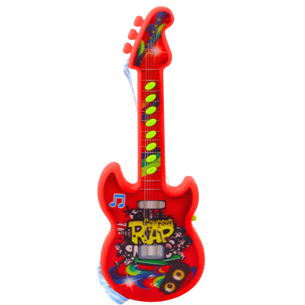 Vaikiška elektrinė gitara su melodijomis 29cm, raudona