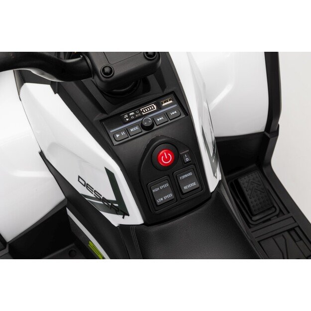 Vienvietis elektrinis keturratis vaikams Robust 01, baltas