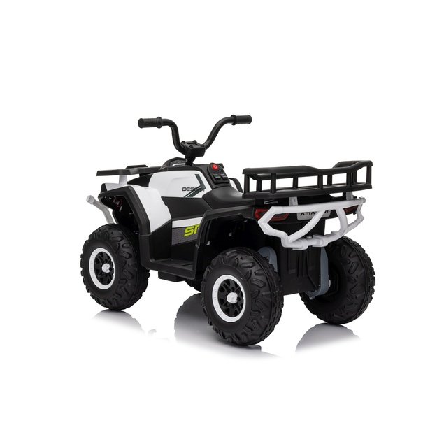 Vienvietis elektrinis keturratis vaikams Robust 01, baltas