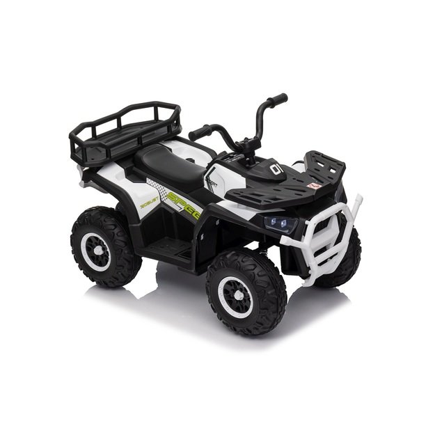 Vienvietis elektrinis keturratis vaikams Robust 01, baltas