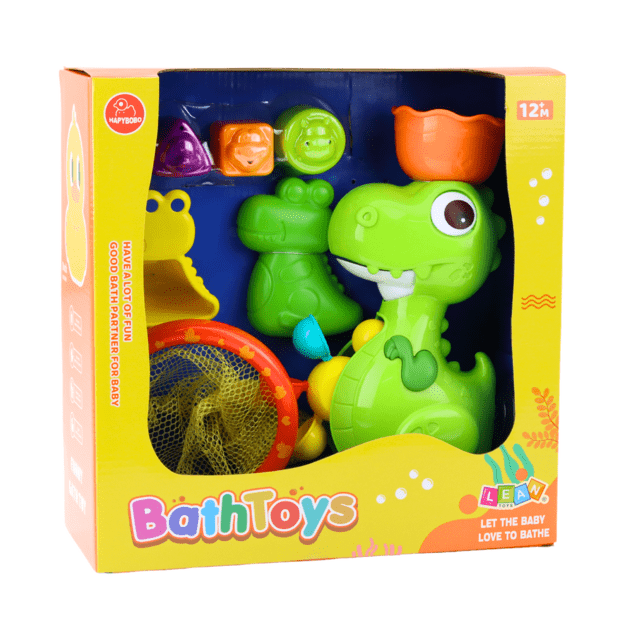 Vonios žaislų rinkinys vaikams „Dinozauras“ 8 el.