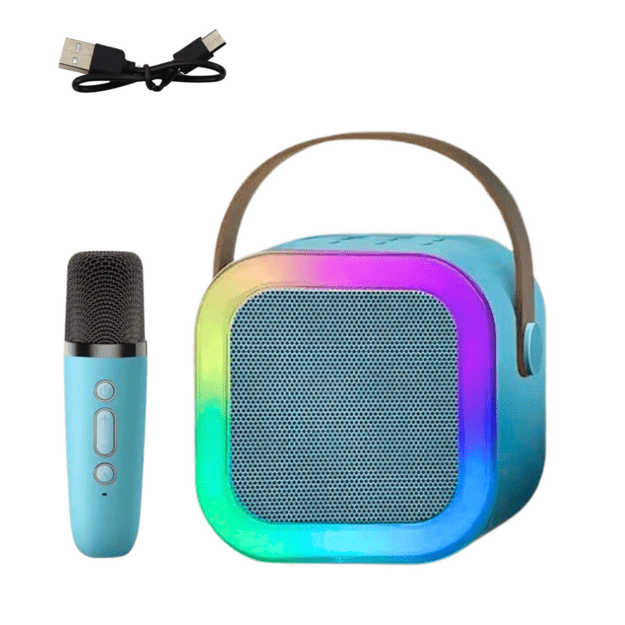 Belaidė Bluetooth kolonėle su mikrofonu K12 RGB vaikams, mėlyna 