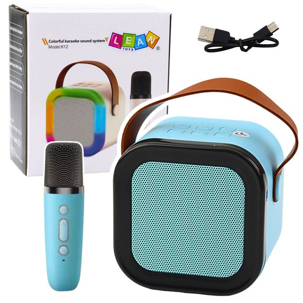 Belaidė Bluetooth kolonėle su mikrofonu K12 RGB vaikams, mėlyna 