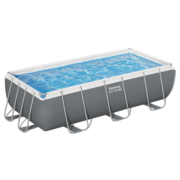 Karkasinis sodo baseinas su filtru ir kopėčiomis 404x201x100cm, Bestway 56442