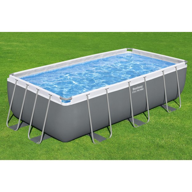 Karkasinis sodo baseinas su filtru ir kopėčiomis 404x201x100cm, Bestway 56442
