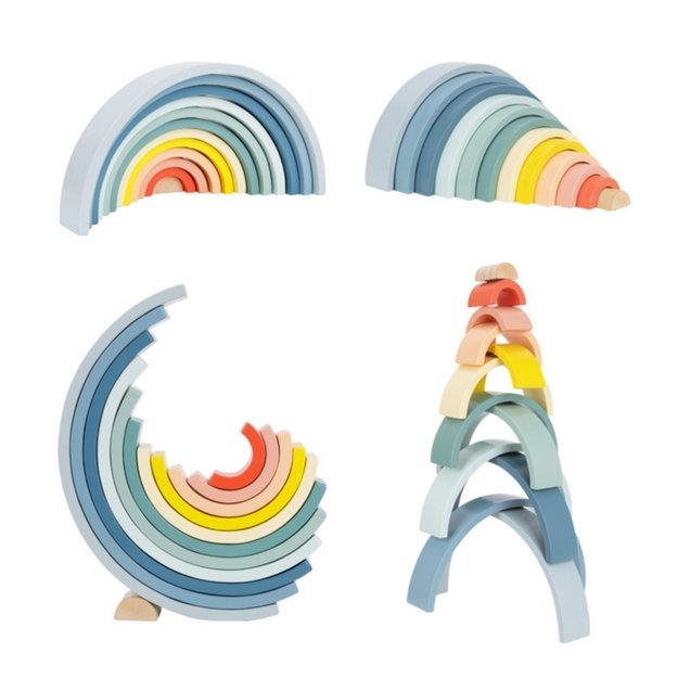 Medinė Montessori dėlionė vaikams „Rainbow“, TOOKY TOY 6