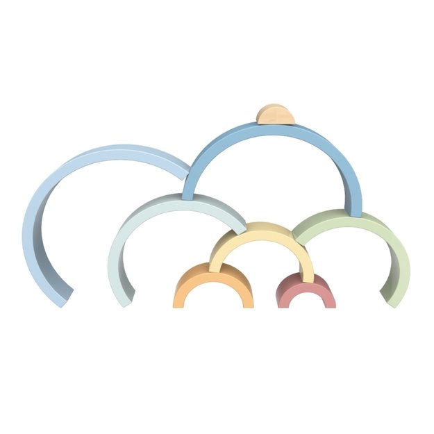 Medinė Montessori dėlionė vaikams „Rainbow“, TOOKY TOY 3