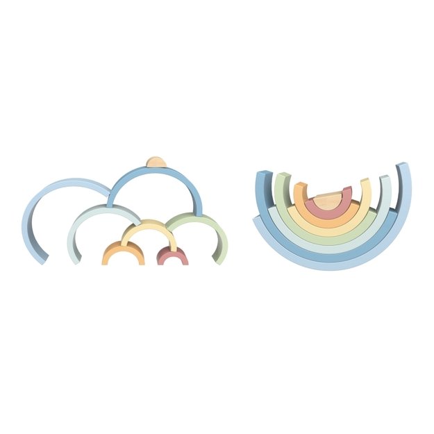 Medinė Montessori dėlionė vaikams „Rainbow“, TOOKY TOY 2