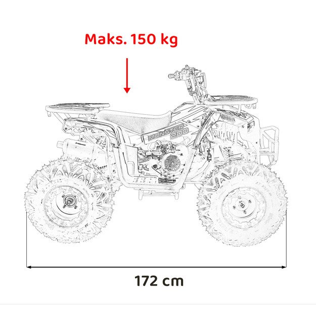 Benzininis keturratis vaikams 200CC MONSTER, mėlynas