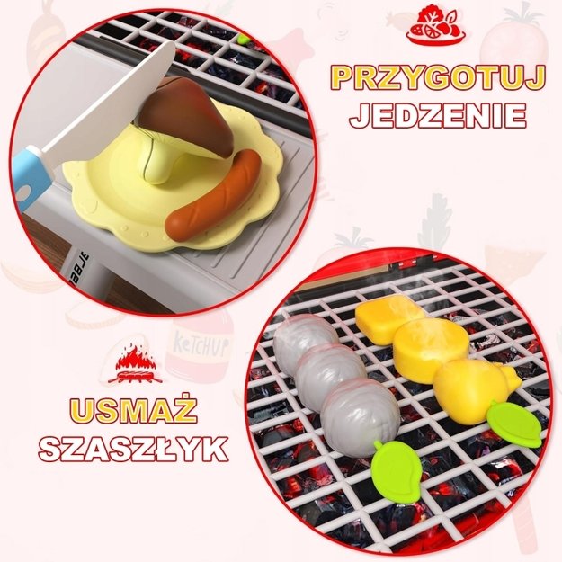 Interaktyvus didelis grilio rinkinys vaikams „Barbecue Grill XL“ 41 el., WOOPIE  6