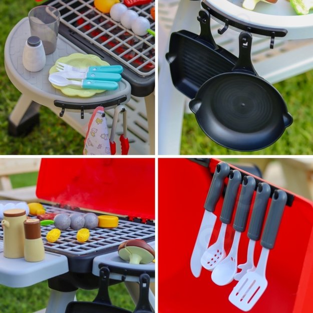 Interaktyvus didelis grilio rinkinys vaikams „Barbecue Grill XL“ 41 el., WOOPIE  11