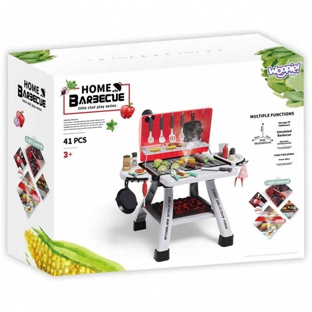 Interaktyvus didelis grilio rinkinys vaikams „Barbecue Grill XL“ 41 el., WOOPIE  8