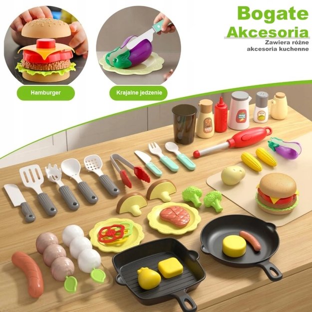 Interaktyvus didelis grilio rinkinys vaikams „Barbecue Grill XL“ 41 el., WOOPIE  7