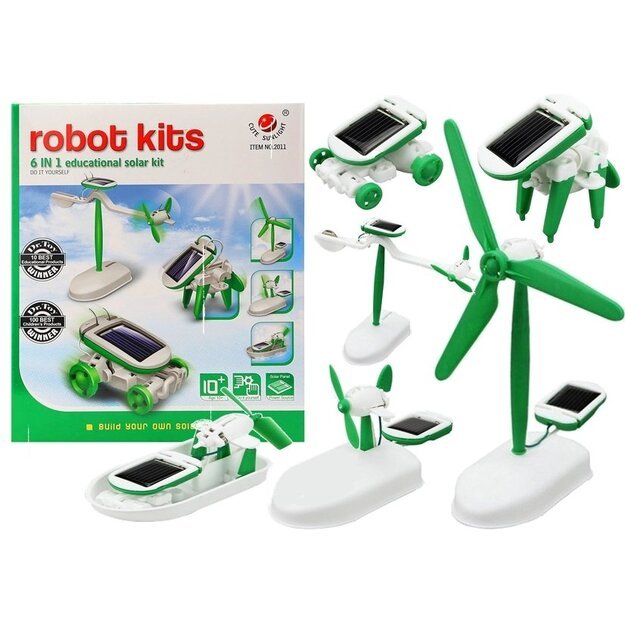 Robotas konstruktorius su saulės baterija 6in1 „Creative Solar Robot“  