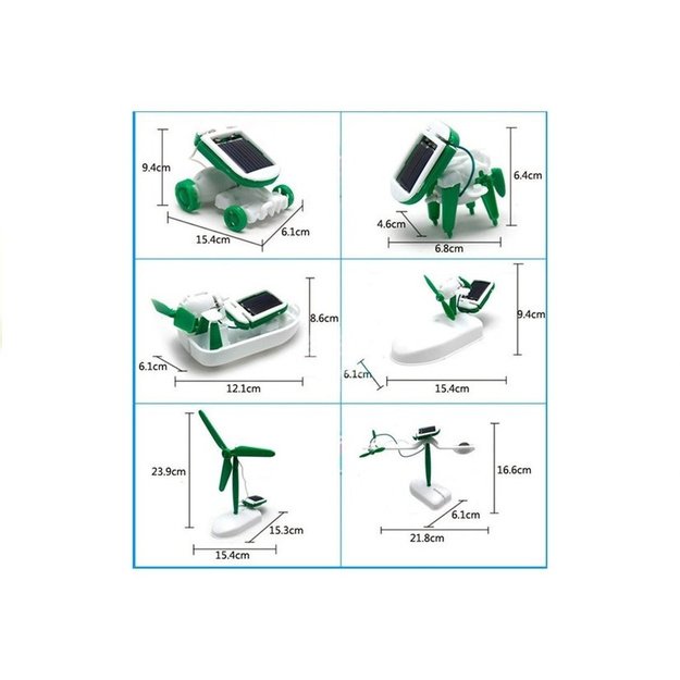 Robotas konstruktorius su saulės baterija 6in1 „Creative Solar Robot“  