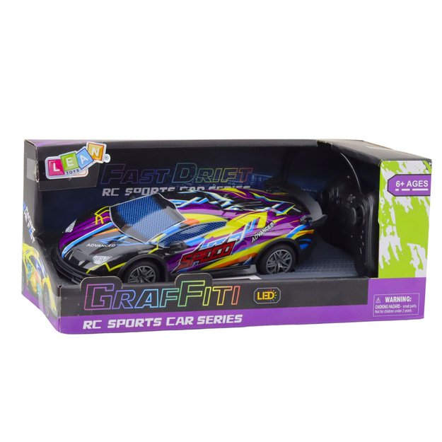 Nuotoliniu būdu valdomas sportinis automobilis su LED žibintais 1:22, violetinis 4