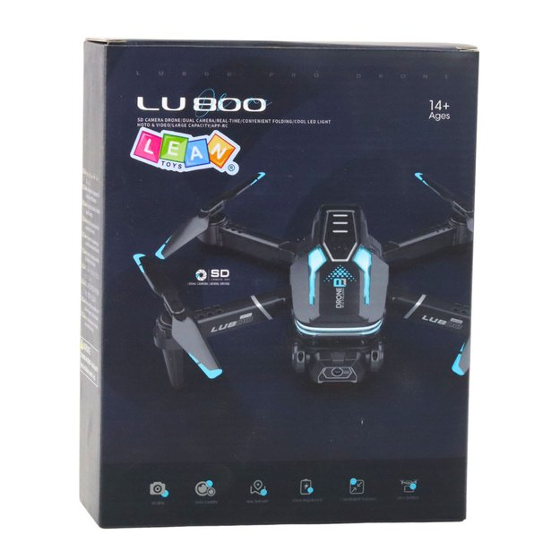 Nuotoliniu būdu valdomas LU800 dronas su LED žibintais, mėlynas 4