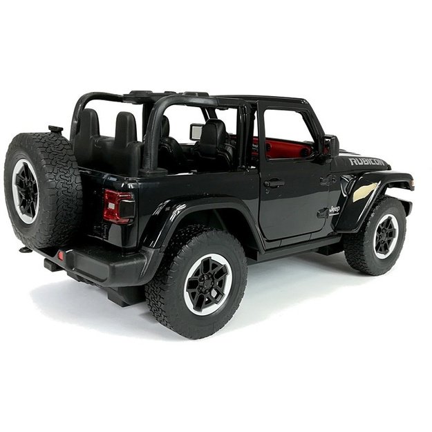 Nuotoliniu būdu valdomas Jeep Wrangler Rubicon visureigis 1:14, juodas