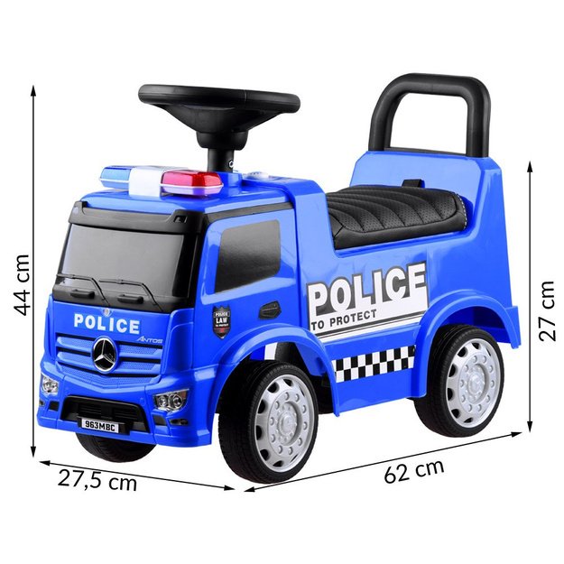 Paspiriamas policijos automobilis, mėlynas
