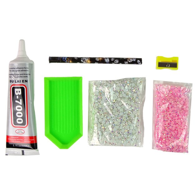 Kūrybinis rinkinys Vienaragis DIY pasidaryk pats, deimantai kristalai, rožinis 9
