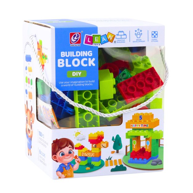 Spalvotas 3D konstruktoriaus blokų rinkinys 100 el. 3