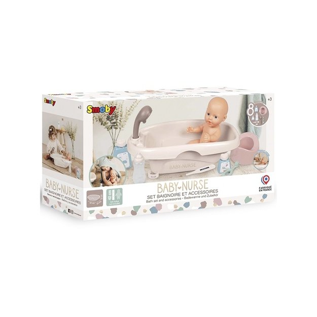 Lėlės kūdikio vonios rinkinys su priedai, Smoby