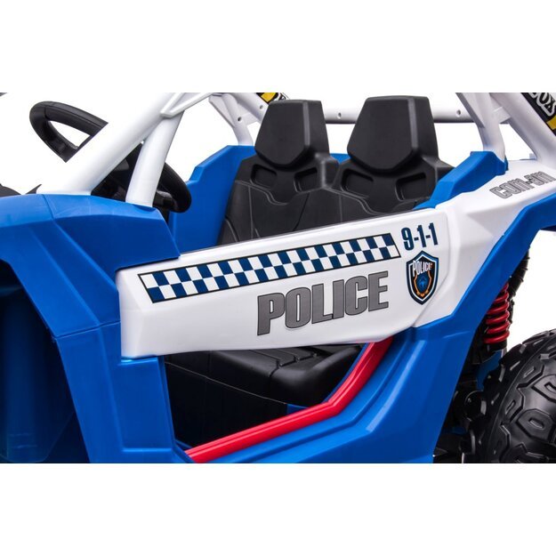 Vienvietis elektromobilis vaikams Policija 4x4 XB-2118, mėlynaas