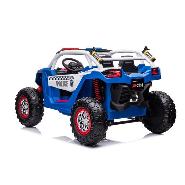 Vienvietis elektromobilis vaikams Policija 4x4 XB-2118, mėlynaas
